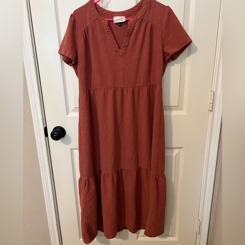 Coral floor length dress